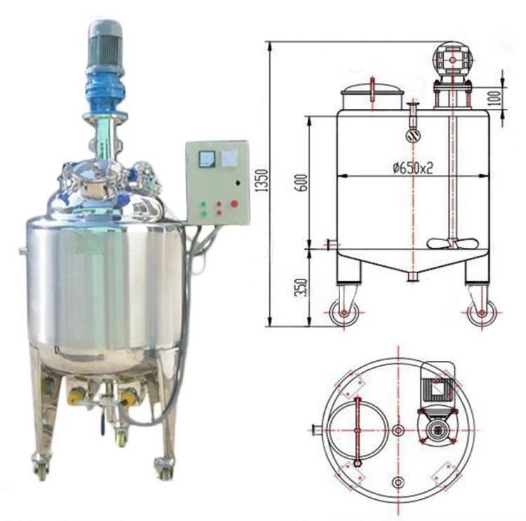 Stainless Steel 500 Liter Electric Heating Honey Sugar Syrup Mixing Machine